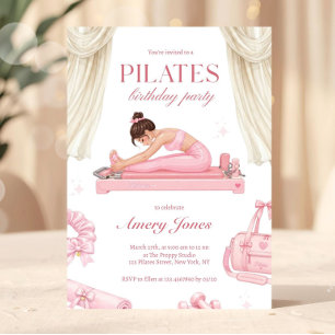 Elegante Preppy Pilates Verjaardag Kaart