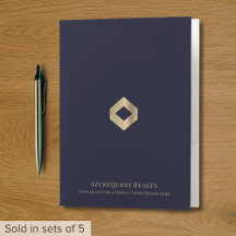 Elegante presentatiemap Navy Gold Logo