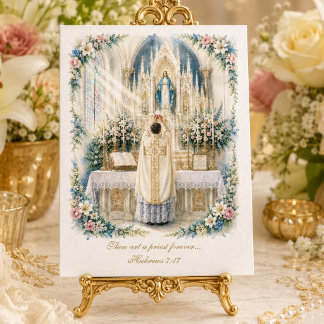 Elegante priesterwijding verjaardag Marian altaar Kaart
