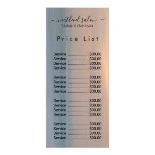 Elegante Prijslijst Salon Rackkaart Modern Design Reclamekaart