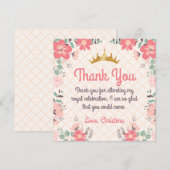 Élégante princesse florale Carte de remerciements (Devant / Derrière)
