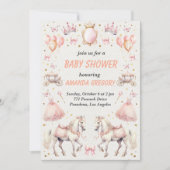 Elégante Princesse - Invitation à Baby shower à th (Devant)