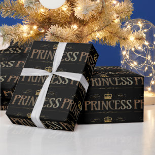 Elegante PRINSES Royalty-vrije belettering, kroon Cadeaupapier
