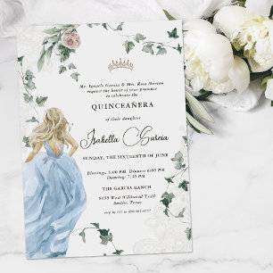 Elegante Prinses Sprookje Quinceañera 15e Kaart