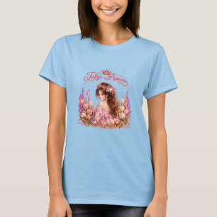 Elegante Prinses Waterverf Bloem Illustratie T-shirt