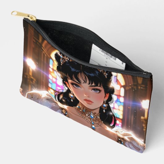 Elegante print gesneden naaizak etui (Open)