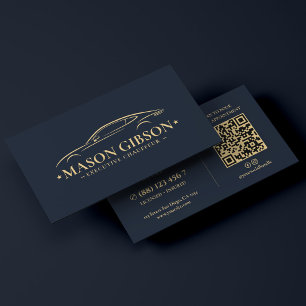 Elegante privéchauffeur Autobestuurder Deep Navy Visitekaartje