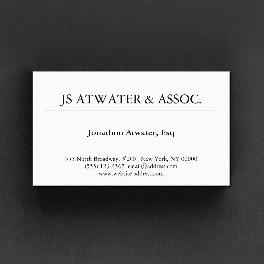 Elegante professionele advocaat visitekaartje