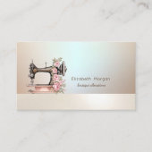 Elegante professionele bloemennaaimachine visitekaartje (Voorkant)