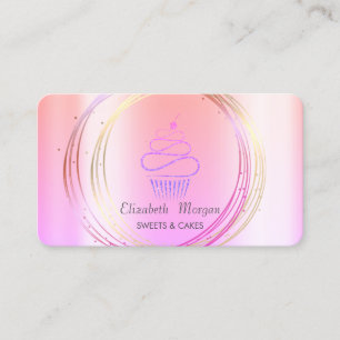 Elegante professionele cirkels Glitter Cupcake Visitekaartje