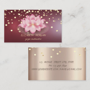 Elegante Professionele Diamanten Donkerrode Lotus Visitekaartje