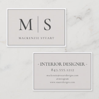 Elegante Professionele Eenvoudige Monogram Minimal Visitekaartje