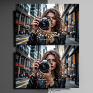 Elegante professionele fotograaf visitekaartje