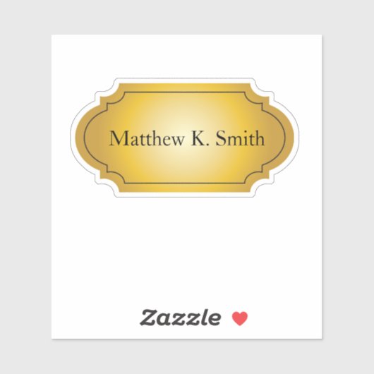 Elegante professionele gouden naam sticker (Vel)