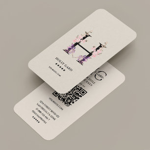 Elegante professionele H Monogram Bloemenzand QR Visitekaartje