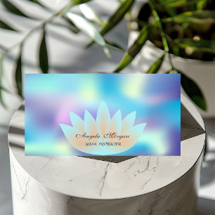 Elegante Professionele Lotusbloem Holografisch Visitekaartje