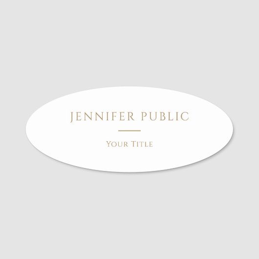 Elegante professionele medewerker Moderne Sjabloon Naamplaatje (Voorkant)