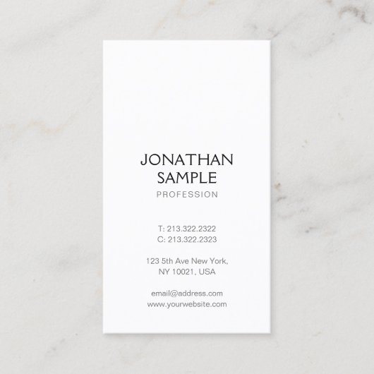 Elegante professionele moderne Sjabloon verticaal Visitekaartje (Voorkant)