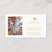 Elegante Professionele Monogram Gouden Vlinder Fot Visitekaartje (Achterkant)