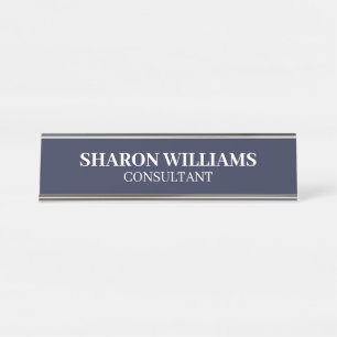 Elegante professionele Navy Blue Minimalist Desk Bureau Naambordje