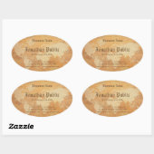 Elegante professionele  oud papier look ovale sticker (Vel)
