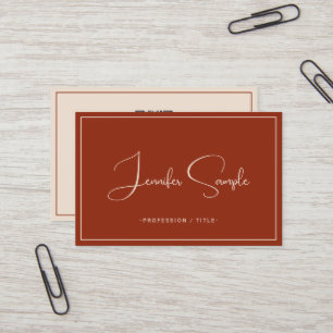 Elegante professionele script Terracotta Euro-form Visitekaartje