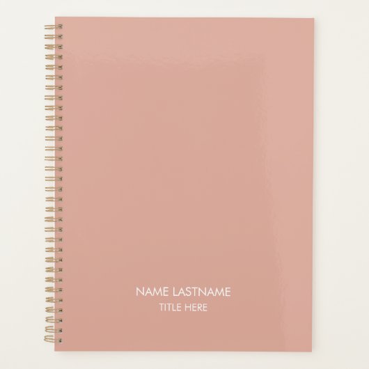 Elegante professionele stoffige roze naam titel ja planner (Voorkant)