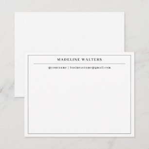 Elegante professionele zwart-wit monogramrand notitiekaartje