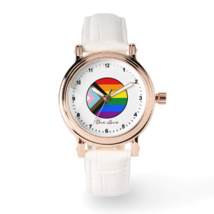 Elegante Progressie Regenboogvlag Horloge /Pride k