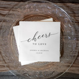 Elegante proost der liefde huwelijkscocktailservet servet