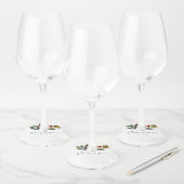 Elegante Proost op de Liefde Wijn Thema Bruidsfees Wijnglaslabel (Set)