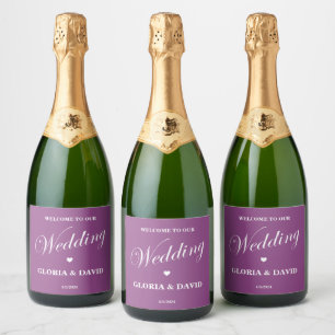Elegante pruim Huwelijk Mousserende wijnlabel Sparkling Wijnetiket