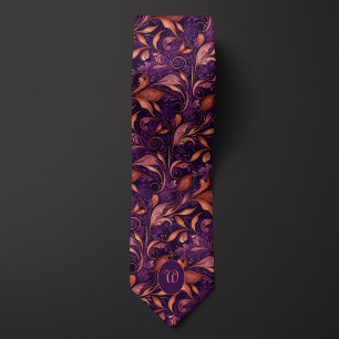 Elegante Pruim & Koper Botanisch Stropdas