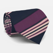 Elegante pruim & marine multi-streep stropdas (Opgerold)