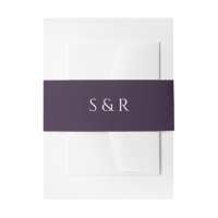 Elegante Pruim Paarse Monogram Uitnodiging