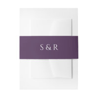Elegante Pruim Paarse Monogram Uitnodiging