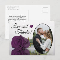 Elegante pruim paarse roos Huwelijk Liefde & Dank
