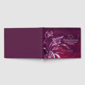 Elegante pruimen bloemige 70ste huwelijksjubileum gastenboek (Volledig)