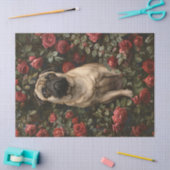 Elegante pug omgeven door Rozen decoupage Tissuepapier (Craft)