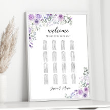 Elegante Puple Lila Bloemen Trouwstoel Grafiek