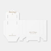 Elegante Pure Wit Goud kruis Aangepaste doopsel Bedankdoosjes (Uitgevouwen)