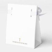 Elegante Pure Wit Goud kruis Aangepaste doopsel Bedankdoosjes (Achterkant)