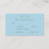 Elegante Purist Blauw Grijs Formele bruiloft RSVP Informatiekaartje (Voorkant)