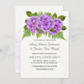 Elégante Purple hydrangea invitations de mariage (Devant / Derrière)