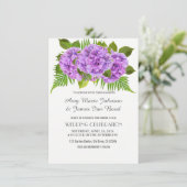 Elégante Purple hydrangea invitations de mariage (Debout devant)
