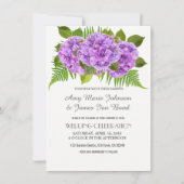 Elégante Purple hydrangea invitations de mariage (Devant)