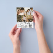 elegante QR-code 3 foto's collage save the date Flyer (Hand)
