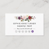 Elegante QR-code bordeauxroze bloem professioneel Klantenkaartje (Voorkant)