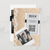 Elegante QR Code Bruiloft RSVP Kaart (Voorkant / Achterkant)