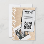 Elegante QR Code Bruiloft RSVP Kaart (Voorkant)
